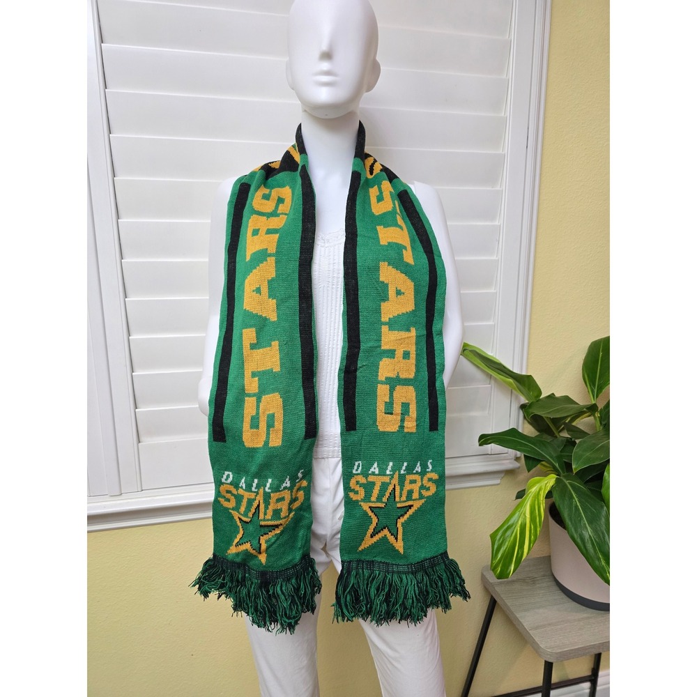 Dallas Stars Team Logo Green Fringe Long Scarf OSFM
